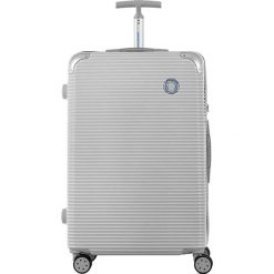 Walizka w kolorze srebrnym - 107 l. Szare walizki Ines de la Fressange, bez wzorów, z materiału. W wyprzedaży za 379,95 zł.