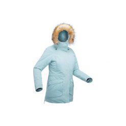 Kurtka SH500 Ultra-Warm Parka damska. Szare kurtki damskie QUECHUA, na zimę, xl, bez wzorów, z poliesteru, długie, bez kaptura. Za 399,99 zł.