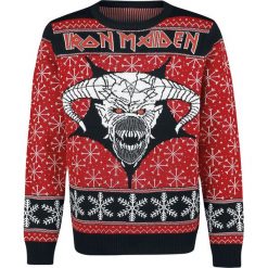 Iron Maiden Holiday Sweater 2018 Sweter z dzianiny wielokolorowy. Różowe swetry klasyczne męskie Iron Maiden, l, z dzianiny. Za 164,90 zł.