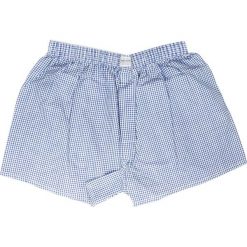 Luźne Męskie Bawełniane Bokserki - Drobna Kratka Vichy, Pako Jeans MAJBPJNSLUZNE66. Niebieskie majtki męskie Pako Jeans, w kratkę, z bawełny. Za 24,00 zł.