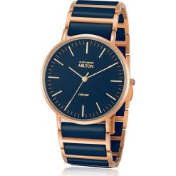 Zegarek kwarcowy "Ceres" w kolorze granatowo-różowozłotym. Żółte, analogowe zegarki męskie Alexander Milton, metalowe. W wyprzedaży za 169,95 zł.