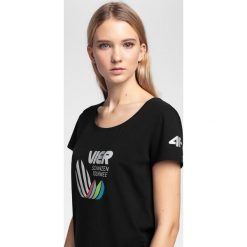 Koszulka damska 4Hills TSD101 - głęboka czerń. Koszulki damskie xl, z nadrukiem, z jersey, z dekoltem na plecach. Za 59,99 zł.