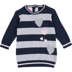 Sukienka dzianinowa w kolorze granatowym. Niebieskie sukienki niemowlęce marki Chicco, z bawełny, midi. W wyprzedaży za 67,95 zł.