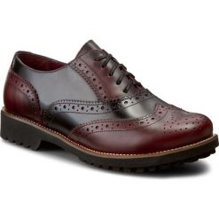 Creepersy damskie: Oxfordy ANN MEX - 7621 01F+14F Bordowy Czarny