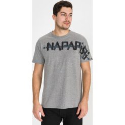 Napapijri Solt Koszulka Szary. Szare podkoszulki męskie Napapijri, xl, z haftami, z bawełny, bez kołnierzyka, z krótkim rękawem, krótkie. Za 181,95 zł.