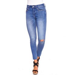 Dżinsy "Ninette" - Slim fit - w kolorze błękitnym. Niebieskie rurki damskie Glamour Paris, s, bez wzorów. W wyprzedaży za 153,95 zł.