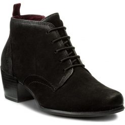 Botki TAMARIS - 1-25115-29 Black Nubuc 995. Czarne botki damskie marki Tamaris, ze skóry. W wyprzedaży za 219,00 zł.