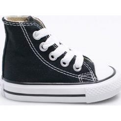 Converse - Trampki dziecięce. Czarne trampki dziewczęce Converse, bez wzorów, z gumy, na sznurówki. Za 199,90 zł.
