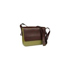 TORBA LISTONOSZKA GREEN. Zielone torby męskie skórzane Doubleu bag, w paski, ze skóry, biznesowe, małe. Za 359,20 zł.