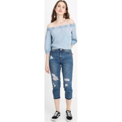 Bluzki damskie: Only Petite JANICE OFF SHOULDER Bluzka light blue denim