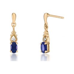 Kolczyki damskie: Piękne Kolczyki Złote – złoto żółte 375, Diament 0,005ct…