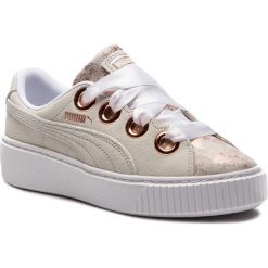 Sneakersy PUMA - Platform Kiss Artica Wn's 366707 01 Puma White/Puma White. Brązowe półbuty damskie Puma, ze skóry. W wyprzedaży za 339,99 zł.