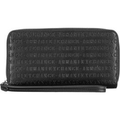 Armani Exchange Portfel Czarny. Czarne portfele damskie Armani Exchange, bez wzorów, z materiału. Za 498,95 zł.