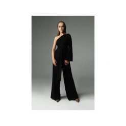 KOMBINEZON NIGHTY-NIGHT - CZARNY. Czarne kombinezony damskie marki Madnezz, na imprezę, s, w paski, z elastanu, eleganckie, bez kołnierzyka, z długim rękawem, długie. Za 320,00 zł.