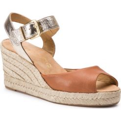 Espadryle UNISA - City Sty Mer Cuir/Plati Softy. Żółte espadryle damskie Unisa, bez wzorów, ze skóry, bez obcasa, na obcasie. W wyprzedaży za 239,00 zł.