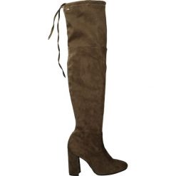 Kozaki - 2623 CAM BR93. Brązowe buty zimowe damskie marki Kazar, ze skóry, przed kolano, na wysokim obcasie. Za 259,00 zł.