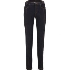 Dżinsy ze stretchem z wygodnym paskiem i ozdobnymi szwami bonprix czarny denim. Czarne jeansy damskie bonprix. Za 99,99 zł.