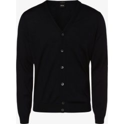 BOSS - Kardigan męski z wełny merino – Mardon-E, niebieski. Niebieskie kardigany męskie Boss, m, bez wzorów, z wełny. Za 749,95 zł.
