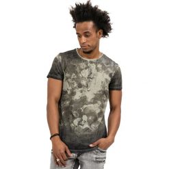 T-shirty męskie: T-shirt w kolorze szaro-beżowym ze wzorem