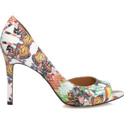 Buty ślubne damskie: Multikolorowe czółenka peep toe
