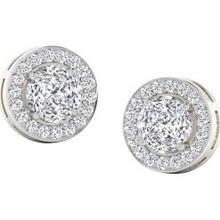 Złote kolczyki-wkrętki z diamentami. Szare kolczyki damskie marki Diamant Vendôme, z diamentem, złote. W wyprzedaży za 1719,95 zł.