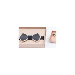 Drewniana mucha + spinki ZESTAW. Pomarańczowe muszki męskie marki Bewoody, na co dzień, bez wzorów, z materiału, eleganckie. Za 160,00 zł.