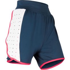 Szorty sportowe z siatkowymi wstawkami bonprix ciemnoniebieski. Niebieskie spodenki sportowe damskie bonprix, bez wzorów, sportowe. Za 69,99 zł.