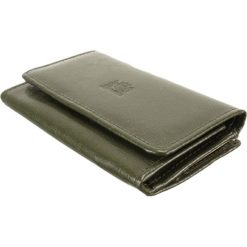 PERFEKT PLUS P/45 A bigiel/zatrzask ciemnozielony, portfel damski. Zielone portfele damskie Perfekt Plus, bez wzorów, ze skóry. Za 99,90 zł.