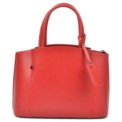 Torebki klasyczne damskie: Skórzana torebka w kolorze czerwonym – (S)35 x (W)26 x (G)15 cm