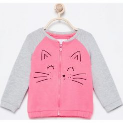 Rozpinana bluza z kotkiem - Różowy. Czerwone bluzy niemowlęce marki Reserved. Za 29,99 zł.