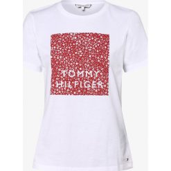 Tommy Hilfiger - T-shirt damski, biały. Białe t-shirty damskie TOMMY HILFIGER, xs, z nadrukiem, bez kołnierzyka. Za 139,95 zł.