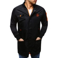 Kurtki męskie bomber: Kurtka męska bomber jacket wydłużona czarna (tx1606)