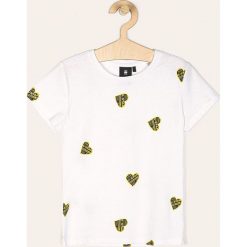 G-Star Raw - T-shirt dziecięcy 128-164 cm. Białe bluzki dziewczęce G-Star RAW, bez wzorów, z bawełny, z okrągłym kołnierzem, z krótkim rękawem, krótkie, bez kaptura. W wyprzedaży za 89,90 zł.