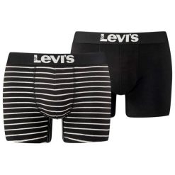 Komplet 2 par bokserek Levi's 905011001. Czarne bokserki męskie Levi's®, bez wzorów, z elastanu. Za 99,00 zł.