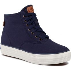 Sneakersy KEDS - Triple Hi WF55784 Navy. Niebieskie półbuty damskie Keds, z tworzywa sztucznego. W wyprzedaży za 149,00 zł.