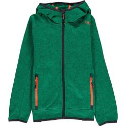 Kurtka polarowa w kolorze zielonym. Zielone kurtki chłopięce CMP Kids, bez wzorów, z dzianiny, bez kaptura. W wyprzedaży za 85,95 zł.