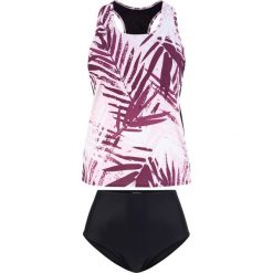 Tankini (2 części) bonprix bordowy z nadrukiem. Czerwone stroje kąpielowe damskie bonprix, w paski. Za 109,99 zł.