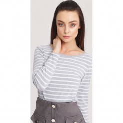 Biało-Szara Bluzka Horizontal. Szare bluzki longsleeves other, l. Za 19,99 zł.