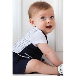 Mayoral - Kamizelka dziecięca 60-86 cm. Niebieskie kamizelki chłopięce Mayoral, bez wzorów, z bawełny, eleganckie, bez kołnierzyka, bez kaptura. Za 101,90 zł.