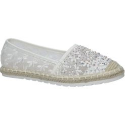 Białe espadryle koronkowe z kryształkami Casu H-6560. Białe espadryle damskie Casu, z koronki. Za 49,99 zł.