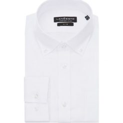 Koszula Biała Astrid 2. Białe koszule męskie LANCERTO, na lato, m, bez wzorów, z bawełny, eleganckie, button down, z krótkim rękawem. Za 299,90 zł.