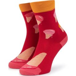 Skarpety Wysokie Unisex CUP OF SOX - Przełam Lody A Czerwony Kolorowy. Czerwone skarpetki damskie Cup of sox, bez wzorów, z elastanu. Za 24,00 zł.