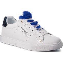 Sneakersy TRUSSARDI JEANS - 79A00231 U240. Białe półbuty damskie Trussardi Jeans, z jeansu. W wyprzedaży za 309,00 zł.