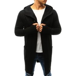 Bluzy męskie: Bluza męska rozpinana z kapturem czarna (bx3246)