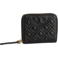 Mały Portfel Damski TORY BURCH - Fleming Medium Wallet 50264 Black 001. Czarne portfele damskie Tory Burch, bez wzorów, ze skóry. W wyprzedaży za 439,00 zł.