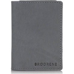 Skórzany cienki portfel slim wallet z miejscem na monety BRODRENE SW08 szary - Szary. Szare portfele męskie Brødrene, bez wzorów, ze skóry. Za 99,99 zł.