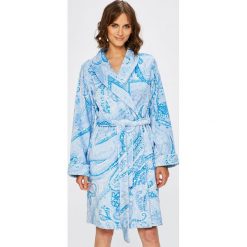 Lauren Ralph Lauren - Szlafrok. Niebieskie szlafroki damskie Lauren Ralph Lauren, xl, bez wzorów, z tkaniny, bez rękawów, bez kaptura. W wyprzedaży za 239,90 zł.