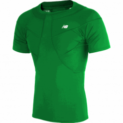 Koszulka kompresyjna - MT732033VDG. Koszulki męskie New Balance, na jesień, xxl, bez wzorów, z elastanu, sportowe, bez kołnierzyka, bez rękawów. W wyprzedaży za 59,99 zł.