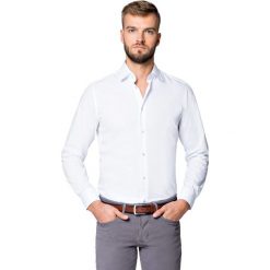 Koszula Biała Smart by Lancerto. Białe koszule męskie LANCERTO, m, bez wzorów, z bawełny, eleganckie, z kontrastowym kołnierzykiem, bez rękawów. Za 249,90 zł.