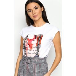 Bluzki damskie: Biała Bluzka Pop Art